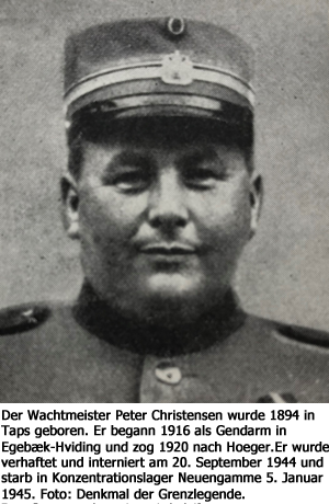 Wachtmeister Peter Christensen (1894-1945). Foto: Grænsegendarmeriets mindeskrift.